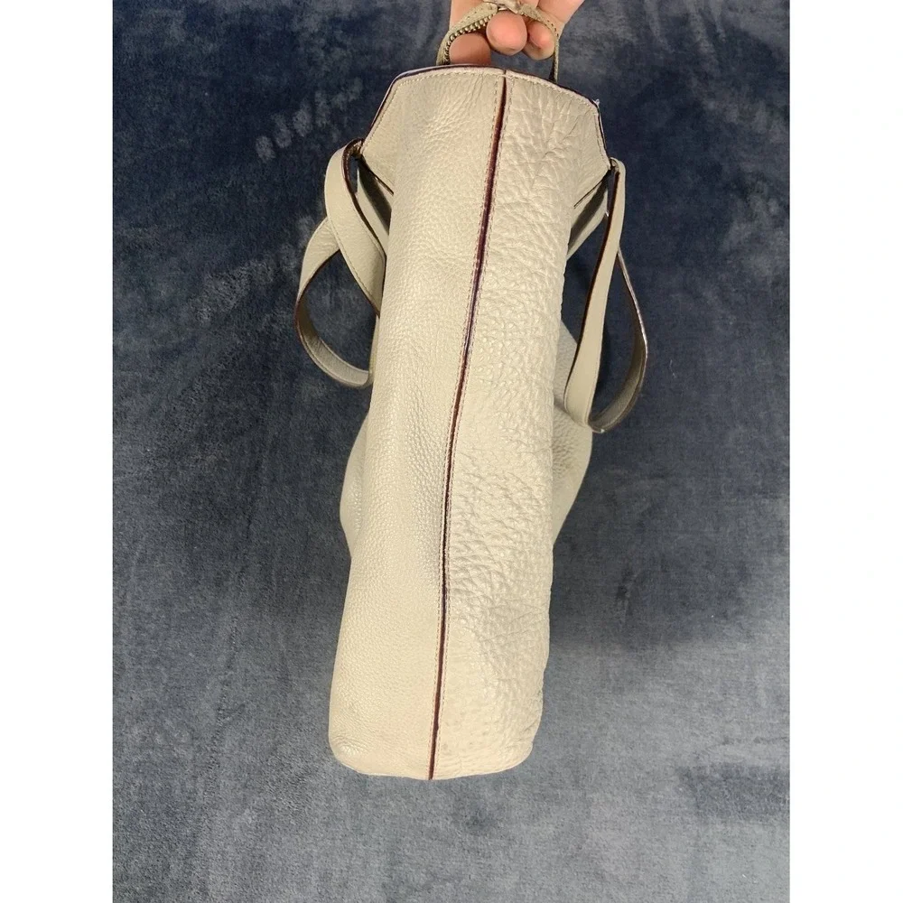 Kate Spade New York Westcott Large Tote Bag Cream Pebbled Leather Top Zip